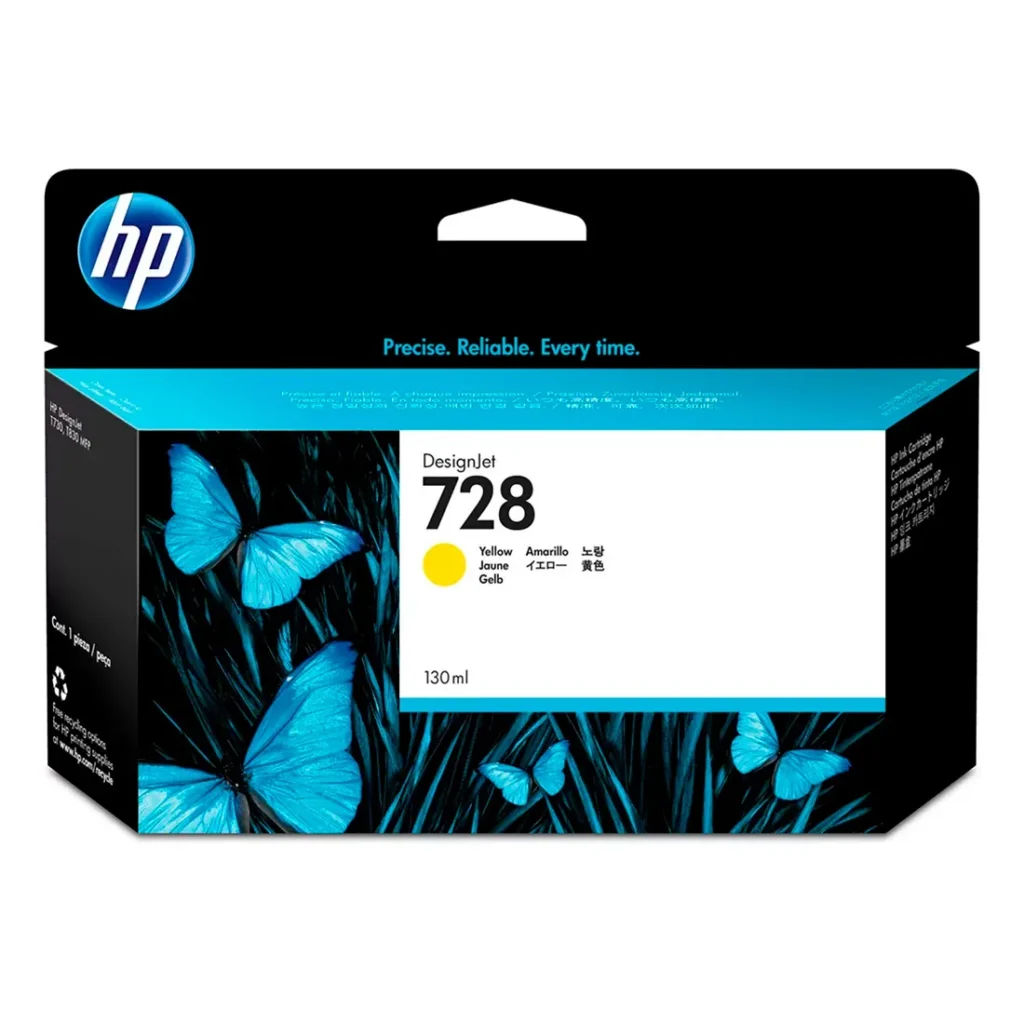 Cartucho de Tinta HP 728 Amarelo PLUK 130 ml