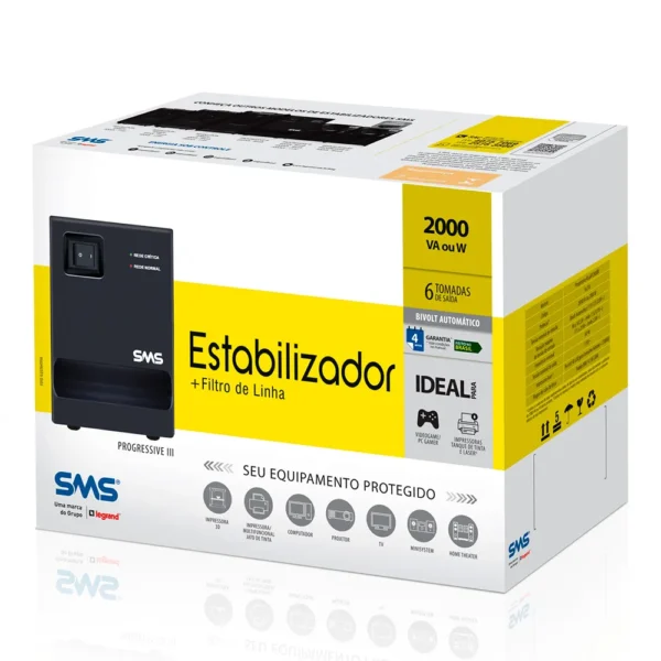 Estabilizador SMS Progressive III 2 kVA Laser Bi 115 - Imagem 3