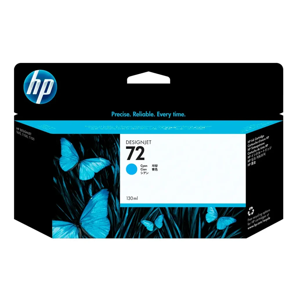 Cartucho de Tinta HP 72 Ciano PLUK 130ml