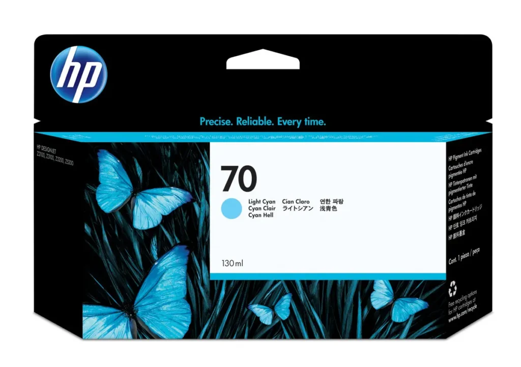 Cartucho de Tinta HP 70 Ciano Claro PLUK 130 ml