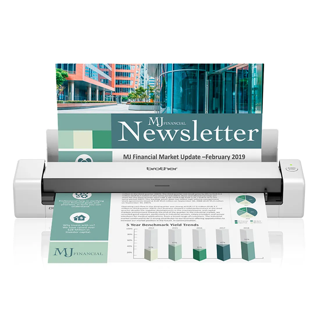 Scanner Brother Portátil A4 Duplex USB 15ppm